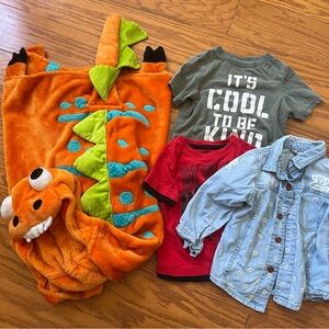 Lot of 2T toddler shirts dinosaur blanket assorted 2 toddler clothes